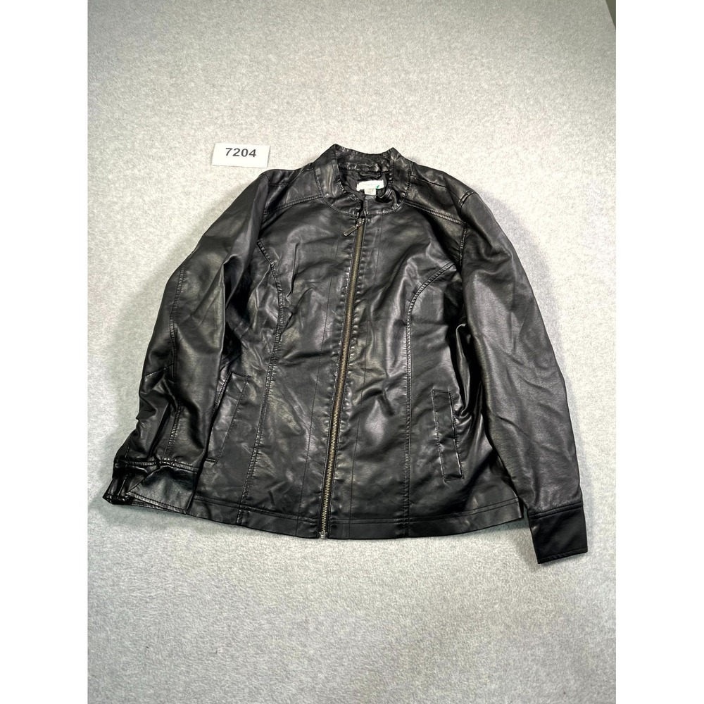 Christopher & Banks Jacket Womens XL Black Lined Mock Neck Full‎ Zip Outerwear